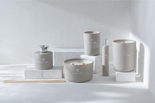 J-Line geurkaars Excellent - glas - beige - L - 40U