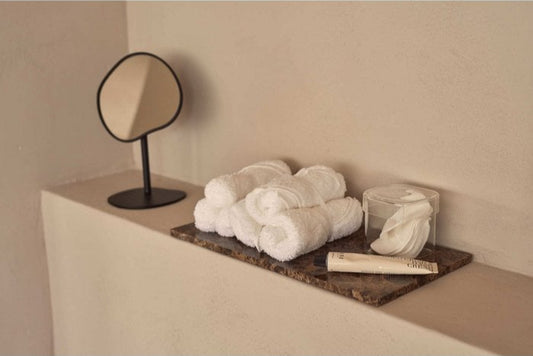 Marmeren dienblad bruin L